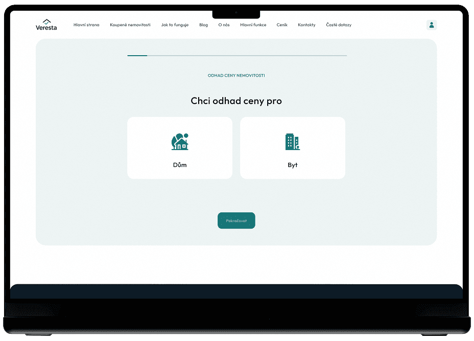 Formulář manuálního zadání parametrů nemovitosti